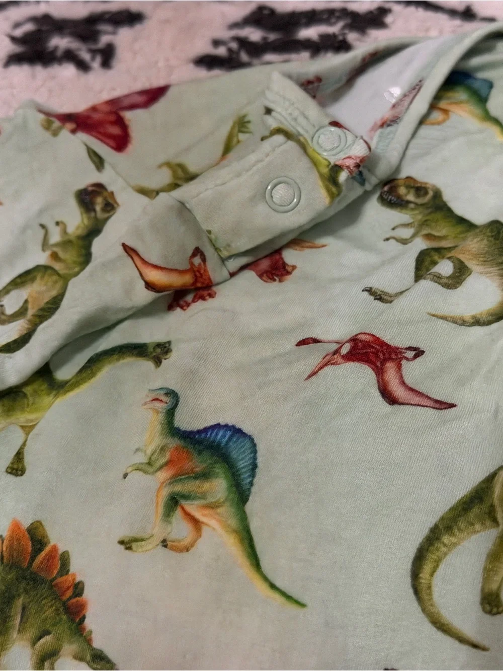Posh Peanut Bamboo Dinosaur Henley Romper 18-24M Green coverall